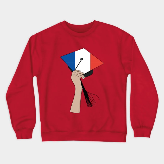 Holding the Square Academic Cap France Crewneck Sweatshirt by DiegoCarvalho